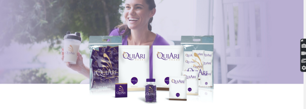Samples of QuiAri product packs.