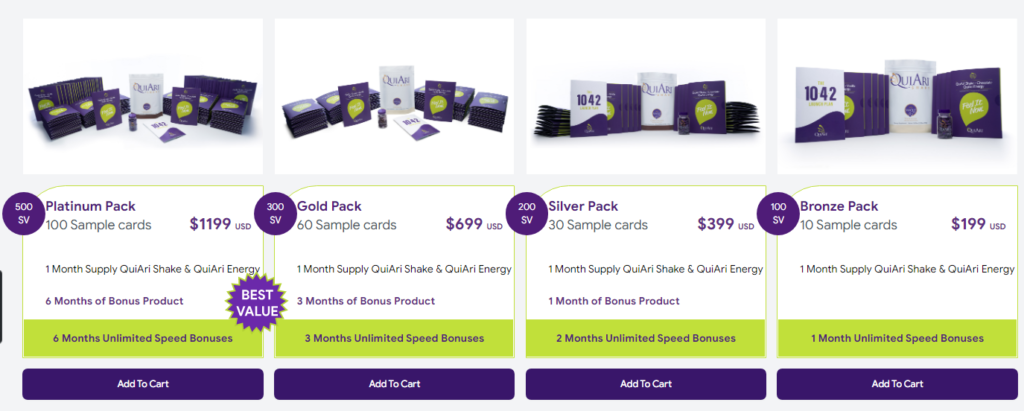 quiari products price list